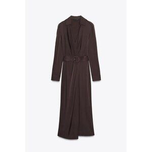 ZARA BELTED WRAP MIDI DRESS